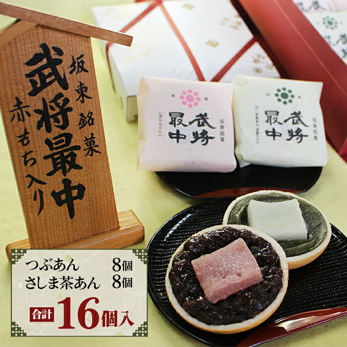 【ふるさと納税】武将最中 詰合せ 16個入り ／ 和菓子 モナカ もなか 平将門 銘菓 オリジナル 赤もち さしま茶 甘党 送料無料 茨城県 No.725