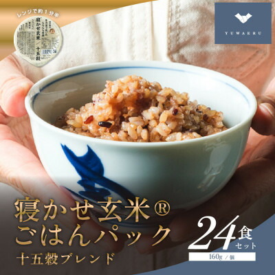 【ふるさと納税】寝かせ玄米ごはんパック　十五穀ブレンド【160g×24食】_ ごはんパック ご飯 パックご飯 玄米 玄米ごはん 米 24食 寝かせ玄米 レンジ 簡単 便利 保存食 備蓄 常温保存 レトルト 十五穀 ギフト 自宅用 送料無料 【配送不可地域：離島・沖縄県】【1587831】