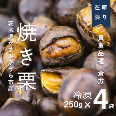 【ふるさと納税】【訳あり増量】貴重品種『倉方』の焼き栗　　　　250g×4セット(冷凍)【配送不可地域：離島】【1320086】