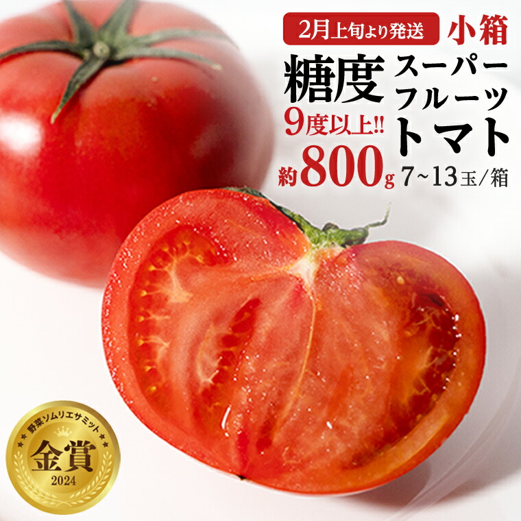 【ふるさと納税】糖度9度以上 トマト スーパーフルーツトマト 小箱 約800g（7～13玉)  糖度9度以上 フルーツトマト トマト 2025年2月上旬発送開始 数量限定 とまと 野菜