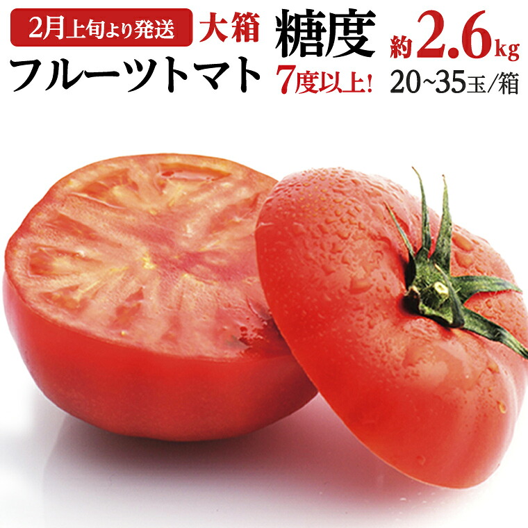 【ふるさと納税】《 2026年収穫分 先行予約 》 糖度7度以上 フルーツトマト 大箱 約2.6kg × 1箱 ～ 3箱 (20～35玉/1箱) 定期便 ブランドトマト 野菜 ギフト 贈答 春 旬