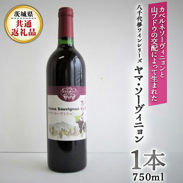 【ふるさと納税】八千代夢ワインシリーズ　ヤマ・ソーヴィニョン（赤ワイン）１本（ 茨城県共通返礼品 八千代町 ） 国産 ワイン 赤ワイン｜茨城県桜川市