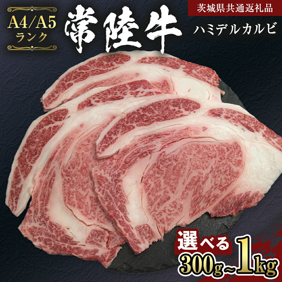 【ふるさと納税】【 常陸牛 】 ハミデルカルビ 300g ~ 1kg (茨城県共通返礼品) カルビ 黒毛和牛 国産黒毛和牛 和牛 国産 牛肉 牛 お肉 肉 ひたち牛 冷凍|茨城県桜川市