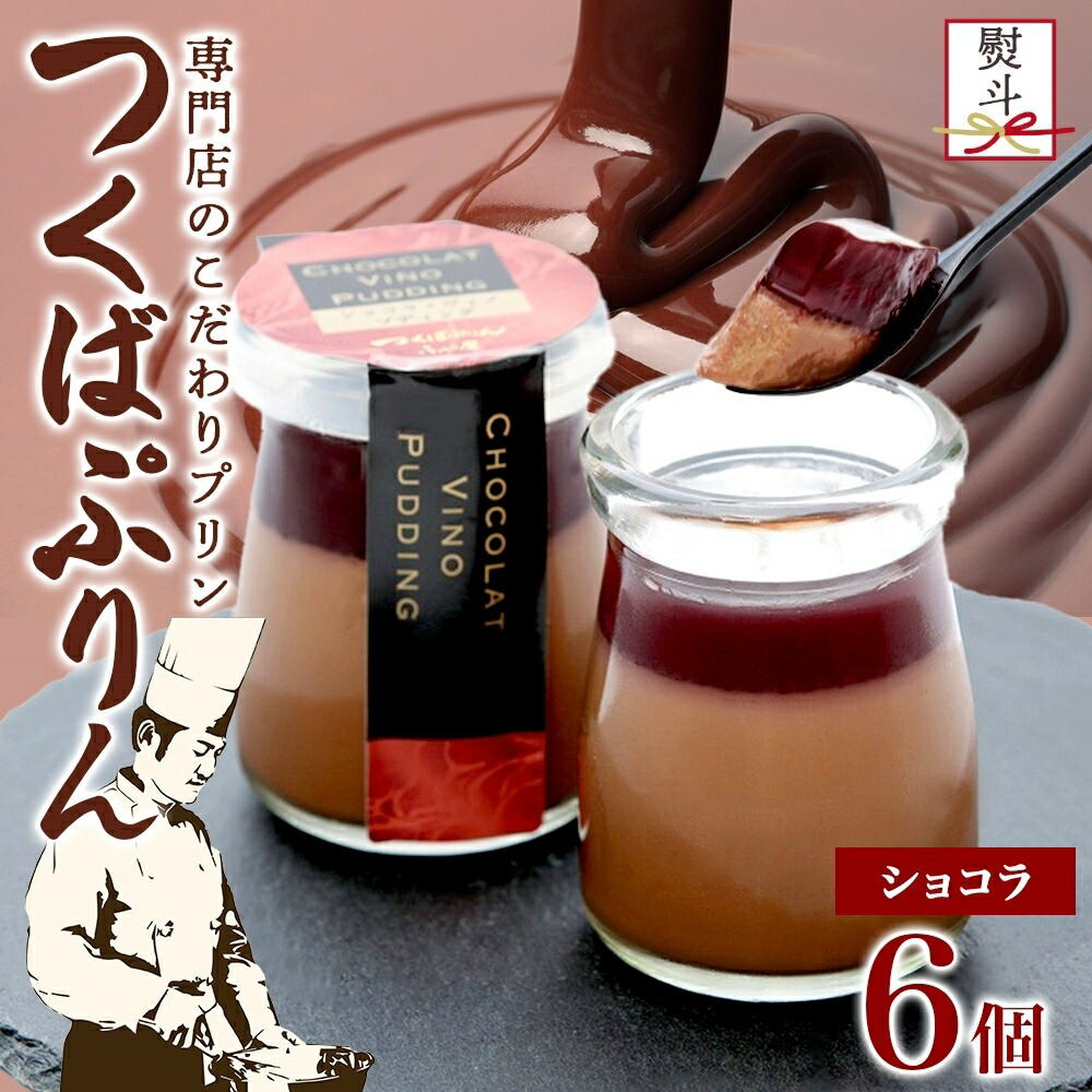 【ふるさと納税】無地熨斗 つくばぷりん ショコラ・ヴィノ・プディング ６個 プリン ぷりん ショコラ チョコレート 牛乳 ミルク 卵 赤ワイン スイーツ 贅沢 洋菓子 おやつ 冷菓 ご褒美 デザート 人気 グルメ お取り寄せ ギフト プレゼント 贈り物 冷蔵 送料無料 ふじ屋