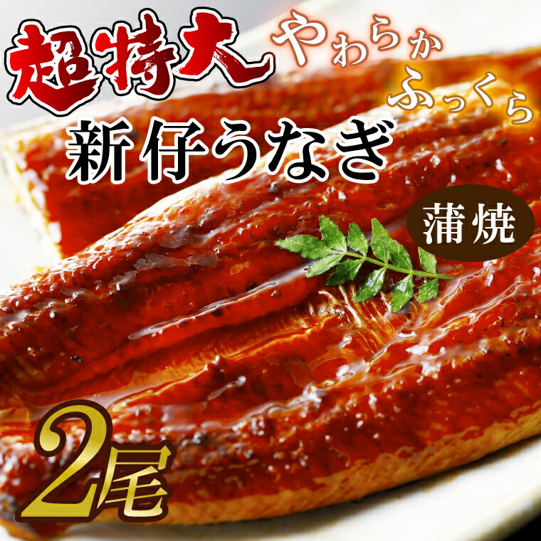 【ふるさと納税】やわらか新仔うなぎ超特大蒲焼220～250ｇ　2尾　計440ｇ以上（AD-95-1）