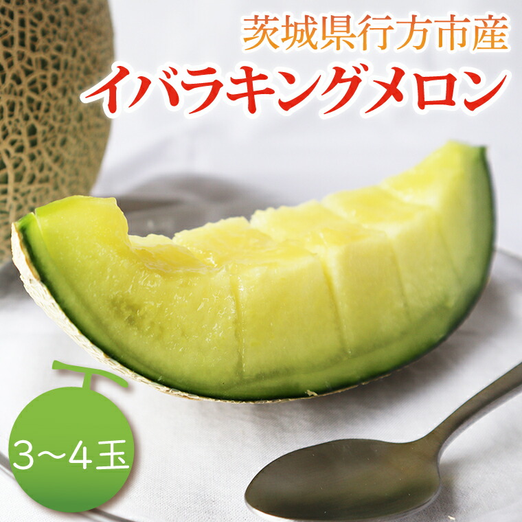 【ふるさと納税】【2025年5月上旬より発送】イバラキングメロン 3～4玉(BW-18-1)