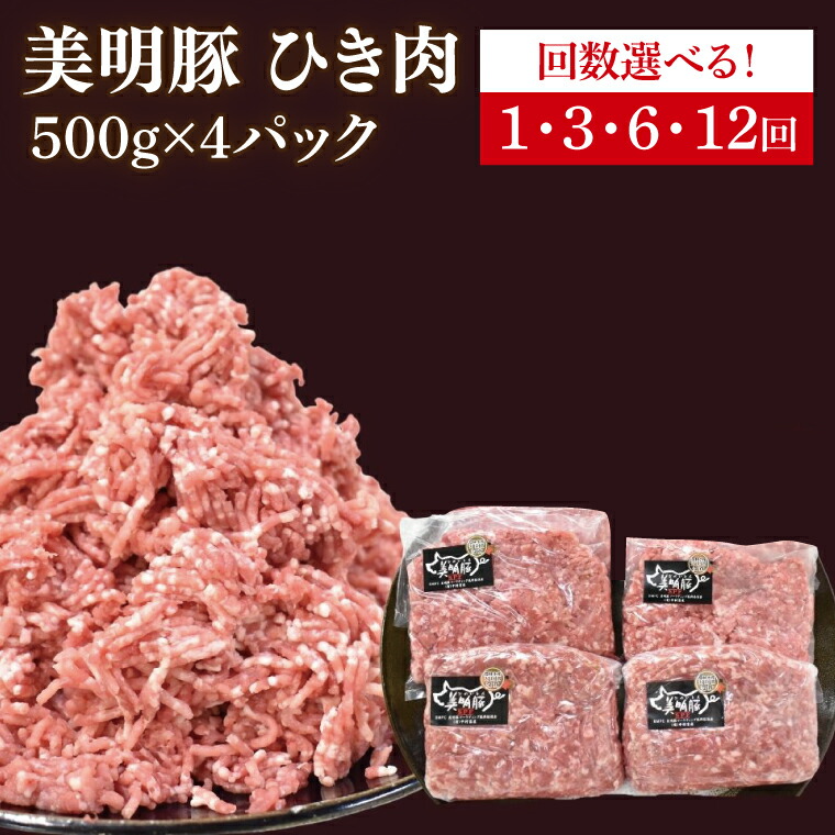 【ふるさと納税】【選べる】【美明豚】挽肉 計2kg(約500g×4パック)(DH-19)|茨城県行方市
