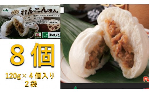 【ふるさと納税】JA　俺たちのれんこんまん　8個（120g×4個入　2袋）（AE-39）