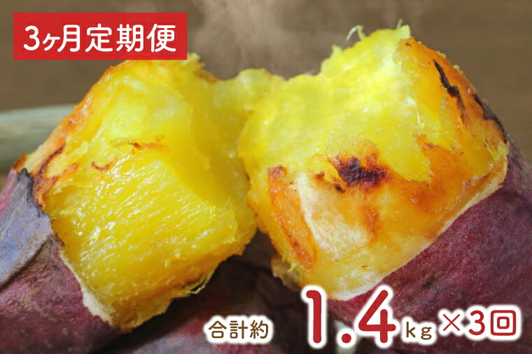 【ふるさと納税】【3ヶ月定期便】★少し大きめサイズ★熟成紅はるか冷凍焼き芋約1.2kg＋おまかせ品種さつまいも 合計約1.4kg｜さつまいも サツマイモ さつま芋 焼き芋 やきいも 冷凍 冷凍焼き芋 紅はるか 定期便 茨城県 行方市(EY-10)