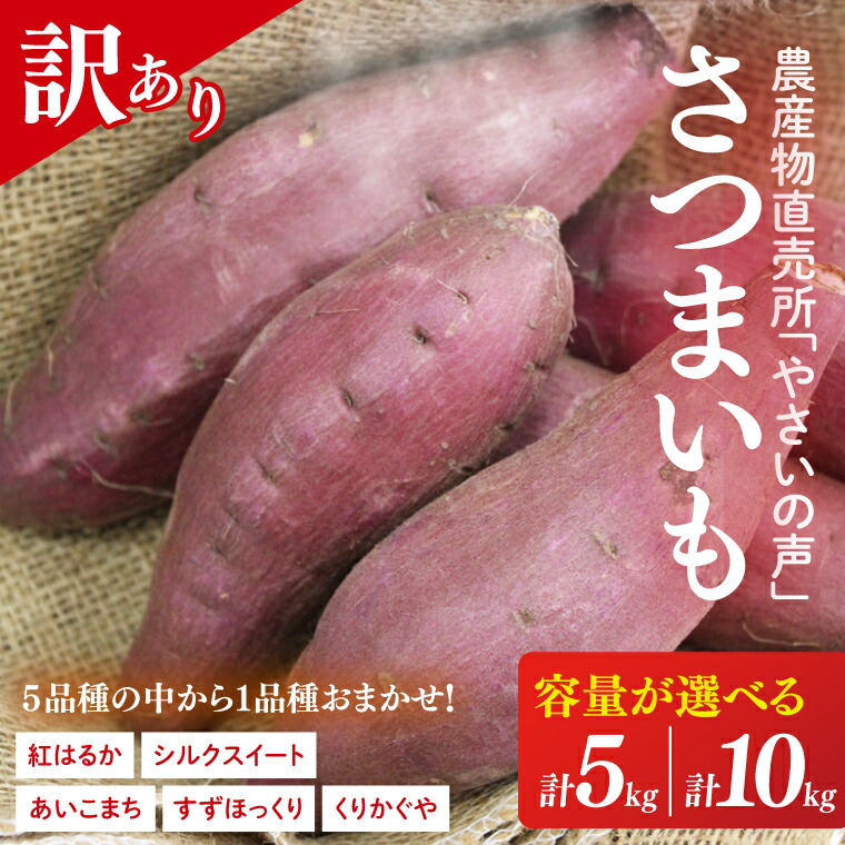 【ふるさと納税】【選べる】農産物直売所「やさいの声」★訳あり★さつまいも(品種おまかせ) ｜さつまいも 芋 サツマイモ 訳あり わけあり ワケアリ おまかせ 5kg 10kg 紅はるか シルクスイート すずほっくり くりかぐや あいこまち(EK-14)