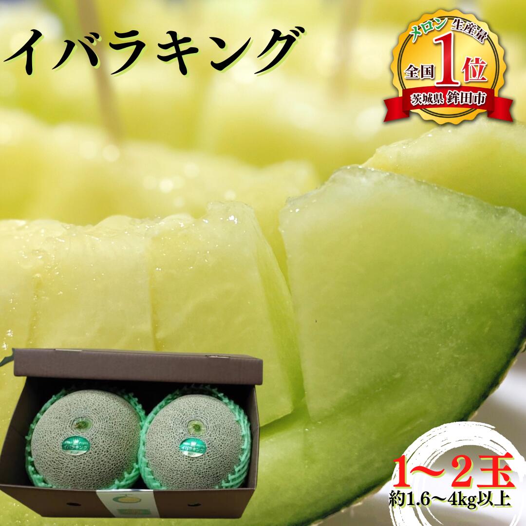 【ふるさと納税】メロン 生産量日本一 めろん ＼メロンといえば鉾田市！／ アンテナ付き 大玉メロン 1.6kg～4kg（1玉~2玉）｜ 人気 おすすめ イバラキング メロン 青肉 めろん 果物  アンテナ付き 茨城 鉾田 国産 送料無料 高級 フルーツ プレゼント 贈り物 贈答