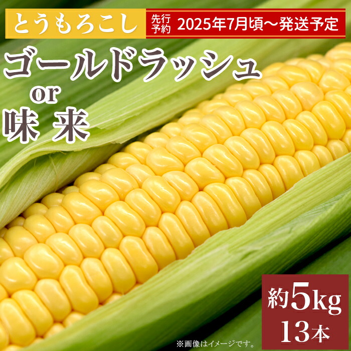 【ふるさと納税】とうもろこし トウモロコシ スイートコーン 朝採れ クール便 先行予約 2025 令和7年 325 とうもろこし ゴールドラッシュ or 味来 約5kg 13本 朝採れ 黄 茨城 先行予約 2025年7月頃～発送予定