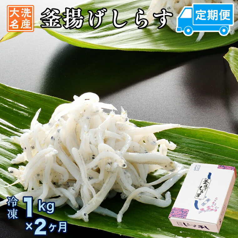 【ふるさと納税】定期便 釜揚げしらす (1kg×2か月) 天然 釜揚げ ふっくら しらす シラス 魚 さかな 魚介 離乳食 しらす干し 白洲 ごはん 丼 惣菜 おかず 弁当 国産 大洗町産 冷凍 名産 特産 魚介 海鮮