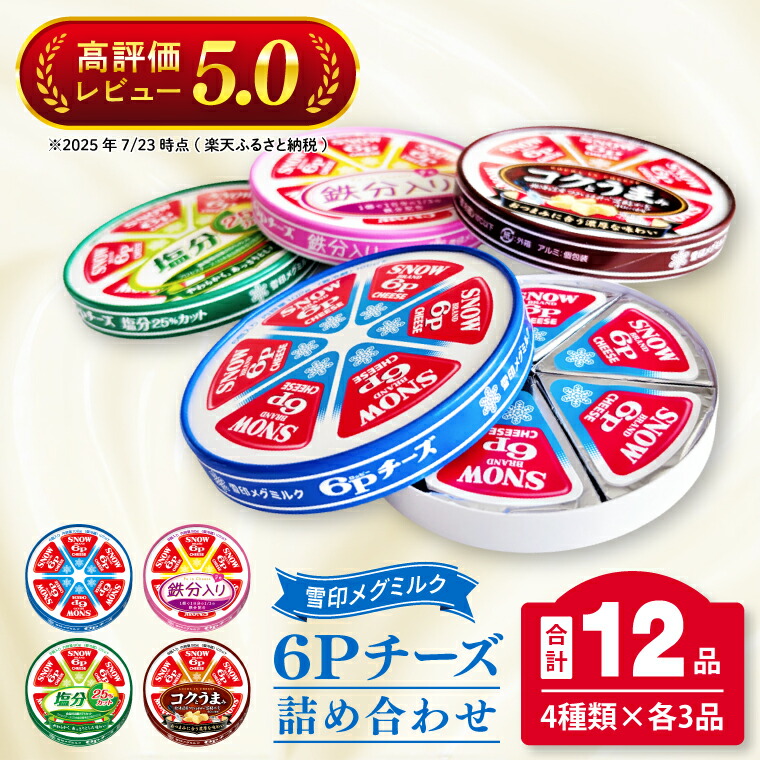 【ふるさと納税】工場直送 雪印 メグミルク 6P チーズ 詰め合わせ セット 12品 人気 カルシウム 鉄分 塩分カット 食べ比べ 乳製品 加工品 冷蔵 送料無料(02-05)