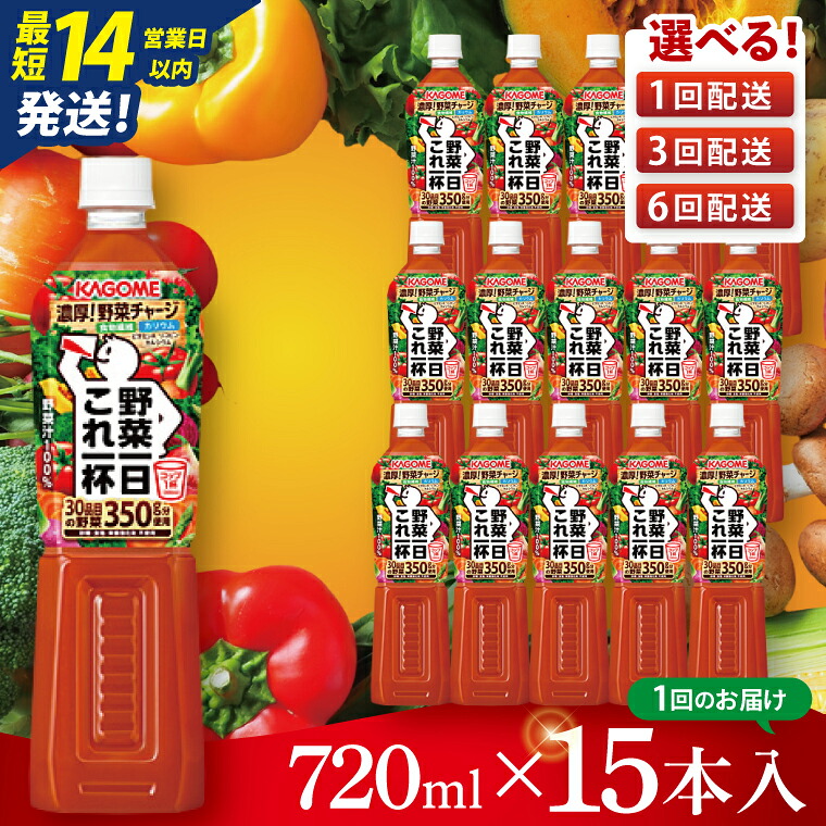 【ふるさと納税】【選べる定期便回数】カゴメ野菜一日これ一杯 720ml×15本｜KAGOME 野菜 果実 おいしい 手軽 ジュース 飲料 野菜ジュース（93-214）