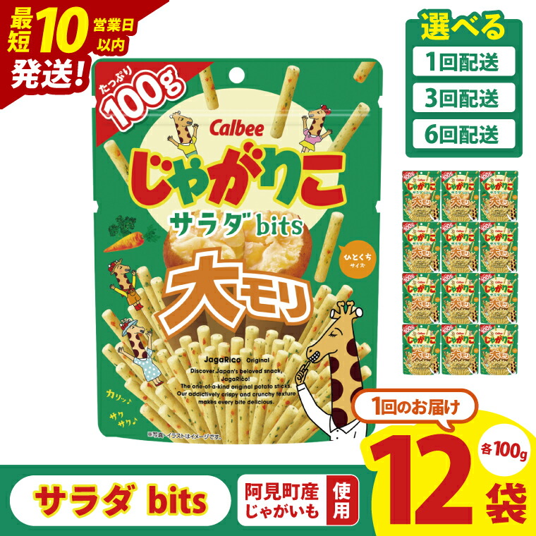 【ふるさと納税】【10営業日以内に出荷】【選べる定期便回数】カルビー じゃがりこサラダ bits 大モリ（100g）×12個｜Calbee お菓子 菓子 おやつ おかし ぽてち ポテチ スナック おつまみ ジャガイモ じゃがいも（93-52）
