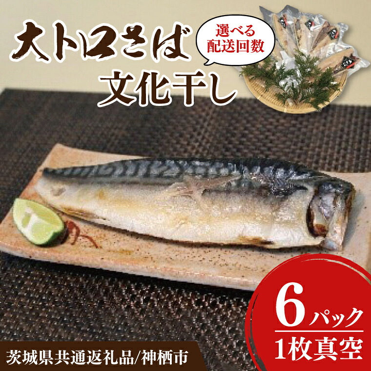 【ふるさと納税】【選べる 単品 / 3回定期便】【茨城県共通返礼品/神栖市】大トロさば文化干し 6パック｜一夜干し 飽和脂肪酸 EPA DHA 阿見町 茨城県(48-01)｜茨城県阿見町