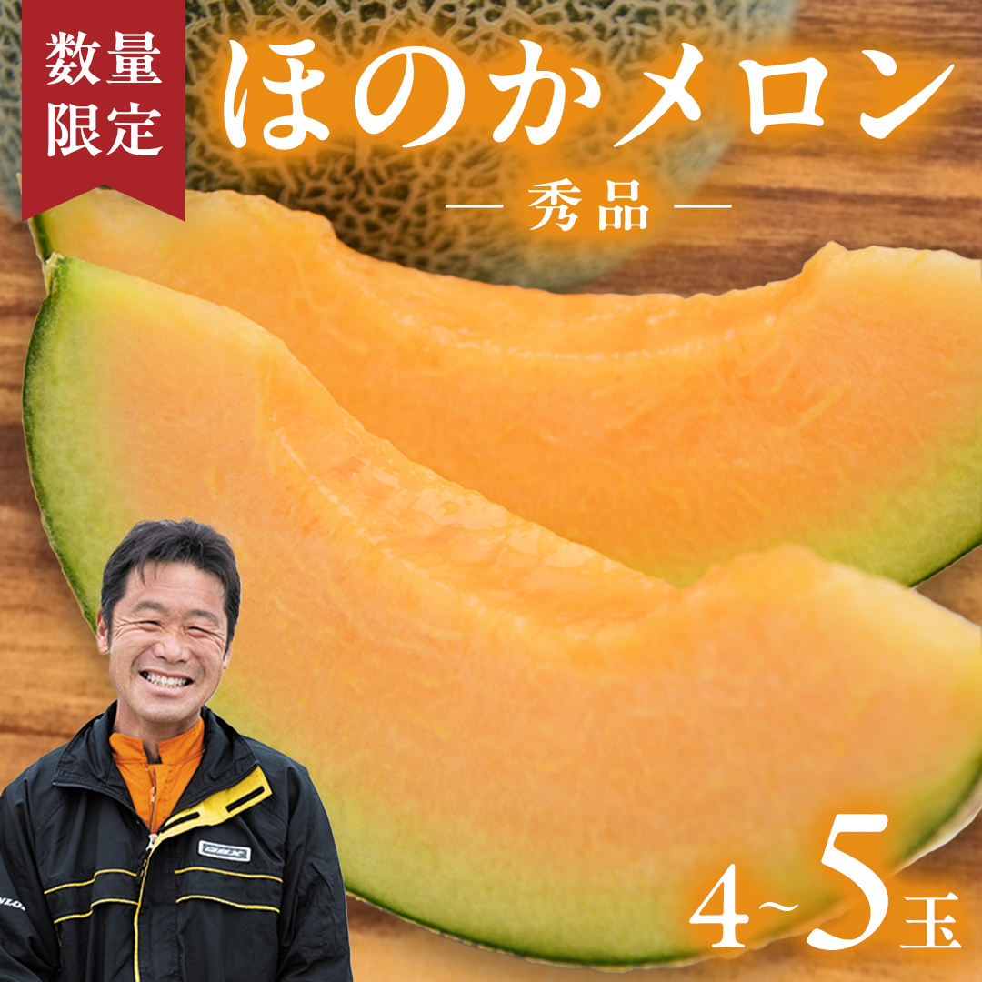 【ふるさと納税】先行予約 ほのかメロン 秀品（ 赤肉 ） 4玉 ～ 5玉 ( 2L ～ 3L  )【 6月上旬 以降発送】 メロン 果物 フルーツ 甘い 茨城県 茨城県産 期間限定 数量限定 産地直送 農家直送