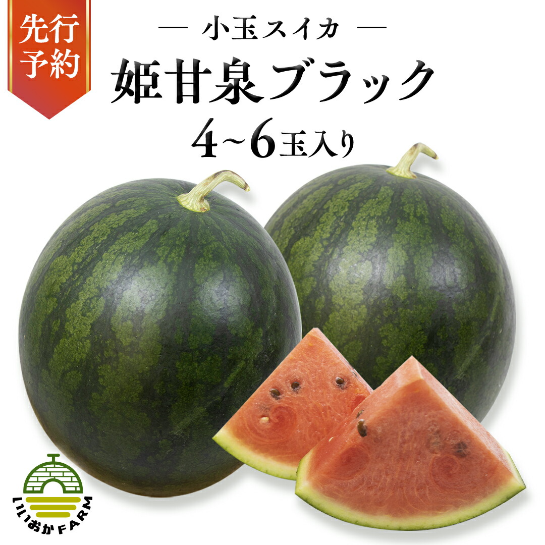 【ふるさと納税】【 令和7年産 】【 先行予約 】小玉 スイカ 姫甘泉ブラック 1箱 4玉～6玉入り すいか 黒 西瓜 数量限定 甘い 夏 果物