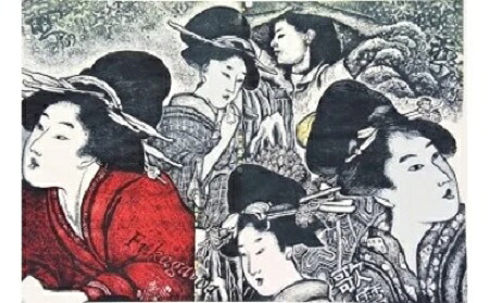 【ふるさと納税】＜数量限定＞木版画　見つかったぞ！何が？・・・（40cm&times;58cm・額付）｜茨城県境町