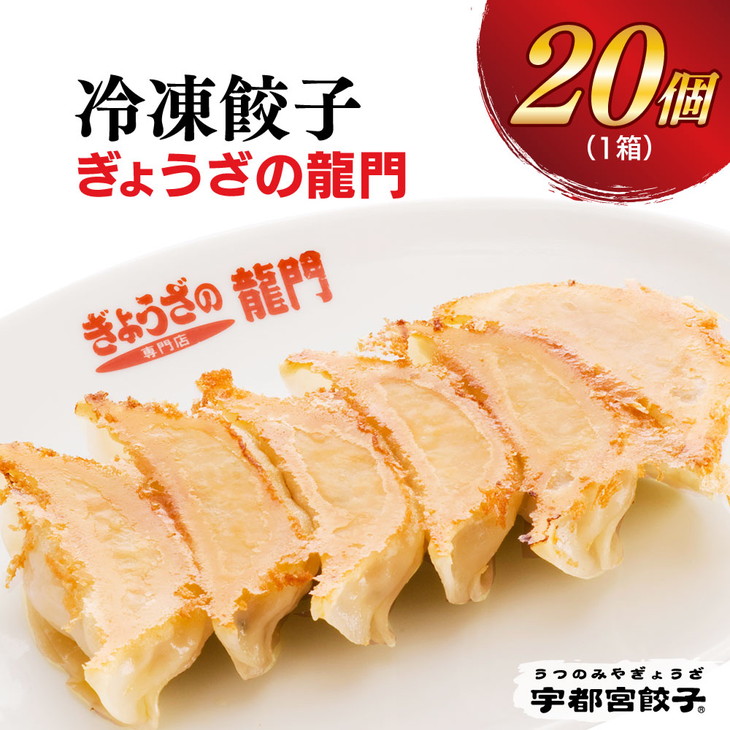 【ふるさと納税】【龍門】餃子 20個入り【ぎょうざ ギョウザ ギョーザ 冷凍食品 冷凍餃子 惣菜  夜ご飯 おかず おつまみ 手軽 時短 お取り寄せ グルメ 送料無料 栃木県 宇都宮市】※配送不可地域：離島