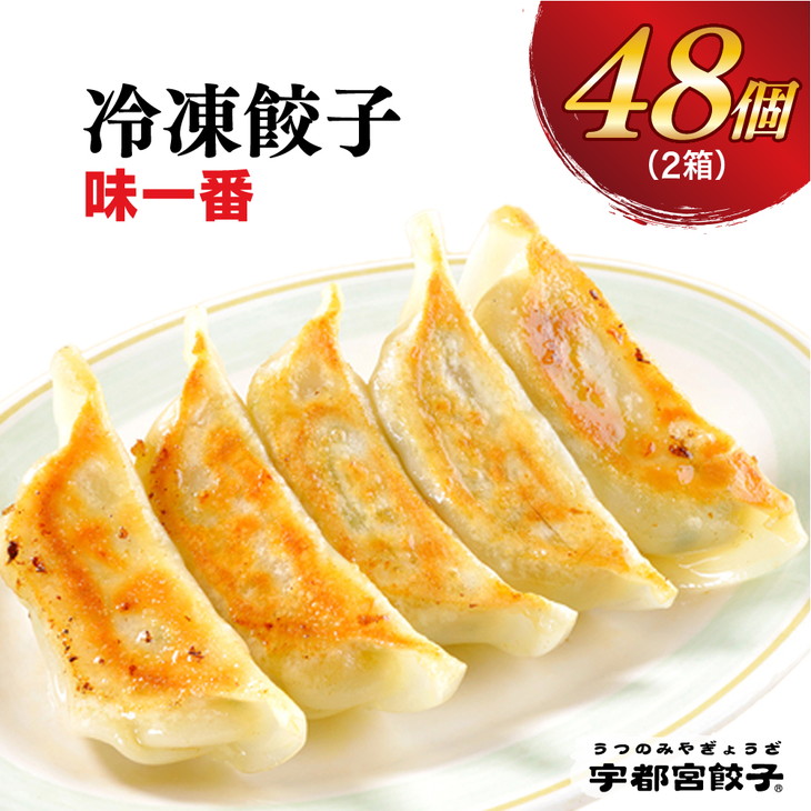 【ふるさと納税】【味一番】餃子24個入り×2箱|餃子 ぎょうざ ギョウザ ギョーザ 冷凍食品 冷凍餃子 惣菜 夜ご飯 おかず おつまみ 手軽 時短 お取り寄せ グルメ 送料無料 栃木県 宇都宮市