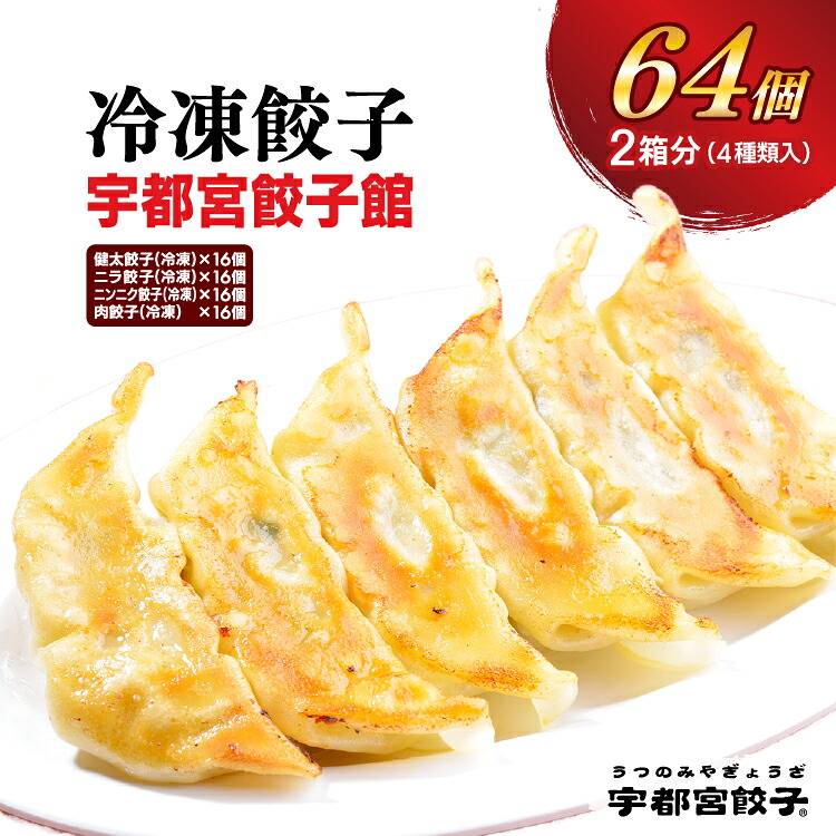 【ふるさと納税】【宇都宮餃子館】餃子32個入り×2箱｜餃子 ぎょうざ ギョウザ ギョーザ 冷凍食品 冷凍餃子 惣菜 夜ご飯 おかず おつまみ 手軽 時短 お取り寄せ グルメ 送料無料 栃木県 宇都宮市