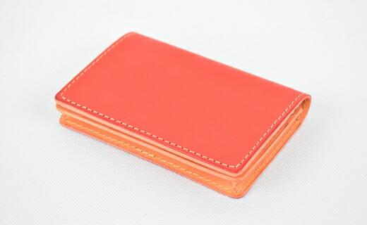【ふるさと納税】【全7色】栃木なめし革の名刺入れ 約50枚納める 衣嚢4つ Card holder 02/赤いこと/minca 416【雑貨 流行り物 一般受け おすすめ 】 バッグ・小物・ブランド雑貨-財布・ケース