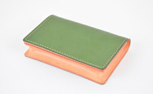 【ふるさと納税】【全7色】栃木なめし革の名刺入れ 約50枚納める 衣嚢4つ Card holder 02/オリーブ/minca 416【雑貨 流行り物 一般受け おすすめ 】 財布・ケース-バッグ・小物・ブランド雑貨