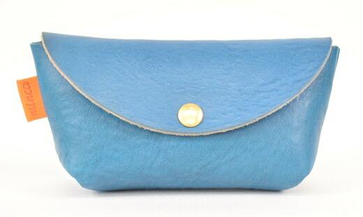 【ふるさと納税】【全6色】栃木レザー ミニポーチ02S 小物入れ ピルケース/Pouch 02/S/ブルー/minca 428【ファッション 人気 おすすめ 】