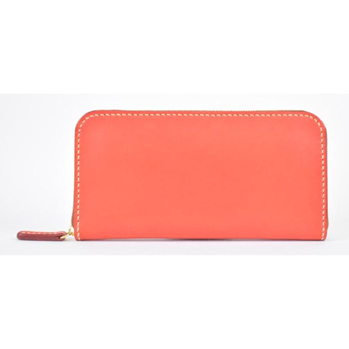 【ふるさと納税】栃木レザー使用｜滑らか本革ラウンドファスナー長財布｜Round zip wallet 01｜レッド｜minca（全7色）