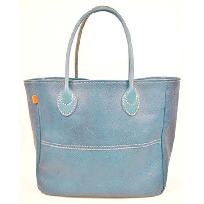 【ふるさと納税】栃木レザー使用｜ソフトな手触り 本革 A4も入る大容量 本革トートバッグ｜Tote bag 03 L｜ブルー｜minca（全6色）