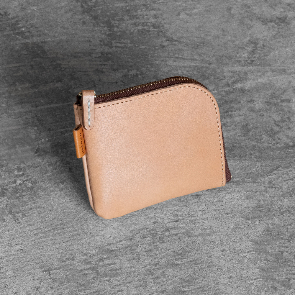 【ふるさと納税】栃木なめし革当て嵌める｜やわらか本革Lジップミニ金入れ｜Lzip wallet small 02｜タン｜minca（全7色）