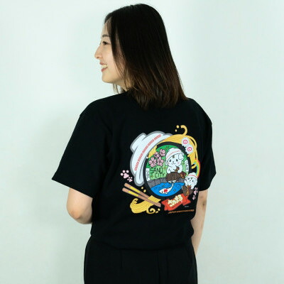 【ふるさと納税】佐野市 マンホールTシャツ(さのまる)黒 Mサイズ【1534709】｜栃木県佐野市
