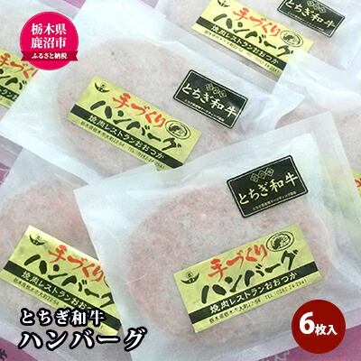 【ふるさと納税】とちぎ和牛 ハンバーグ 6枚入 100％ 和牛 手ごね 良質 肉の加工品