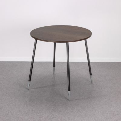 【ふるさと納税】【andFREL】FS サークルテーブル 天板 突板ウォルナット 幅75cm 奥行75cm 高さ72cm | インテリア 家具 おしゃれ シンプル モダン 円形 ワークデスク ダイニングテーブル スタイリッシュ 耐久性 ※離島への配送不可|栃木県鹿沼市