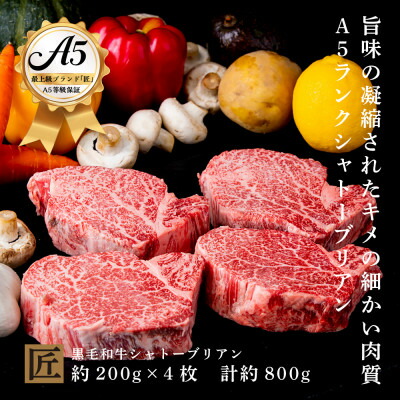 【ふるさと納税】おやま和牛 A5 極　シャトーブリアン　約200g&times;4枚【配送不可地域：離島】【1096922】｜栃木県小山市