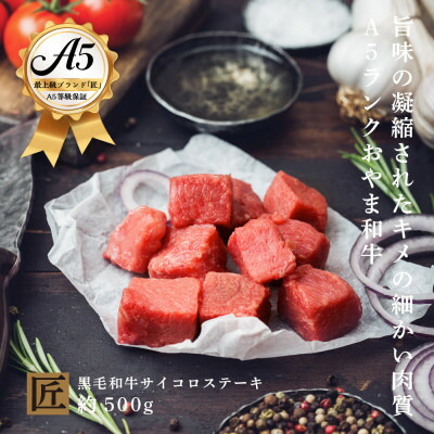 【ふるさと納税】おやま和牛 A5 極 サイコロステーキ 約500g【配送不可地域：離島】【1096947】