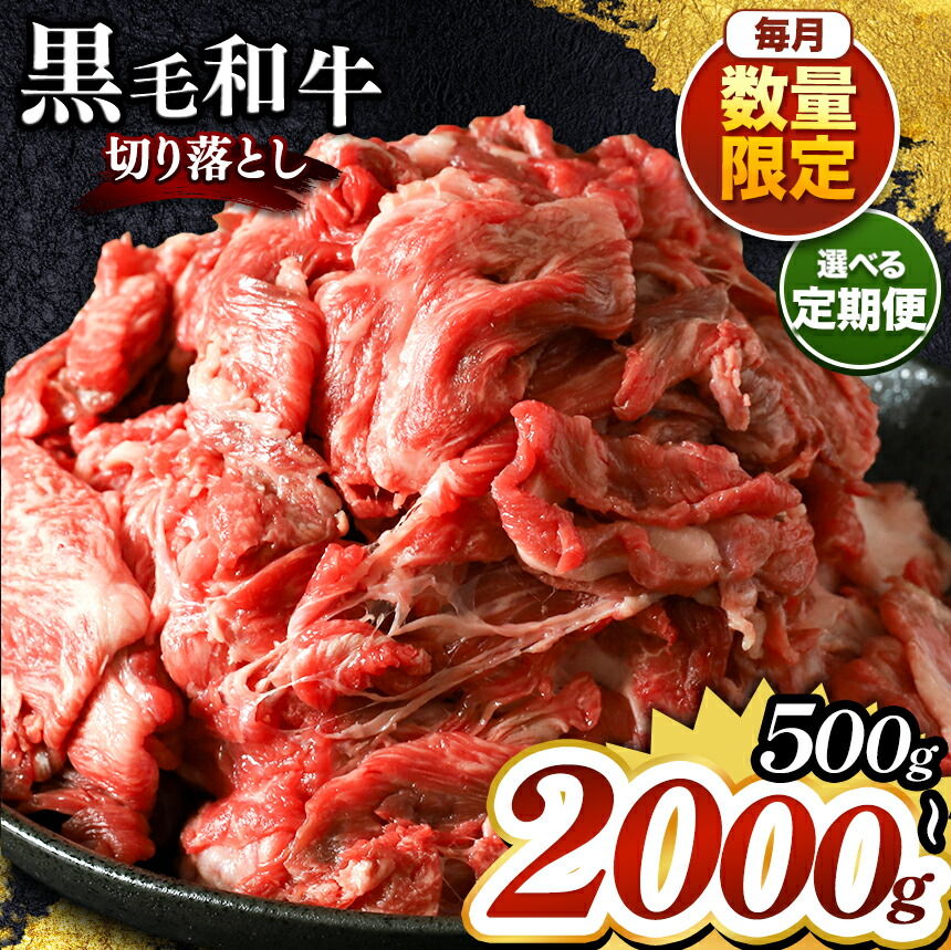 【ふるさと納税】 訳あり 定期便 黒毛和牛 和牛 牛肉 肉 切り落とし たっぷり 500ｇ～2000ｇ | ふるさと納税 限定 お得 お買い得 お肉 美味しい 調理 特産品 人気 ご家庭向け 栃木県産 真岡市 送料無料