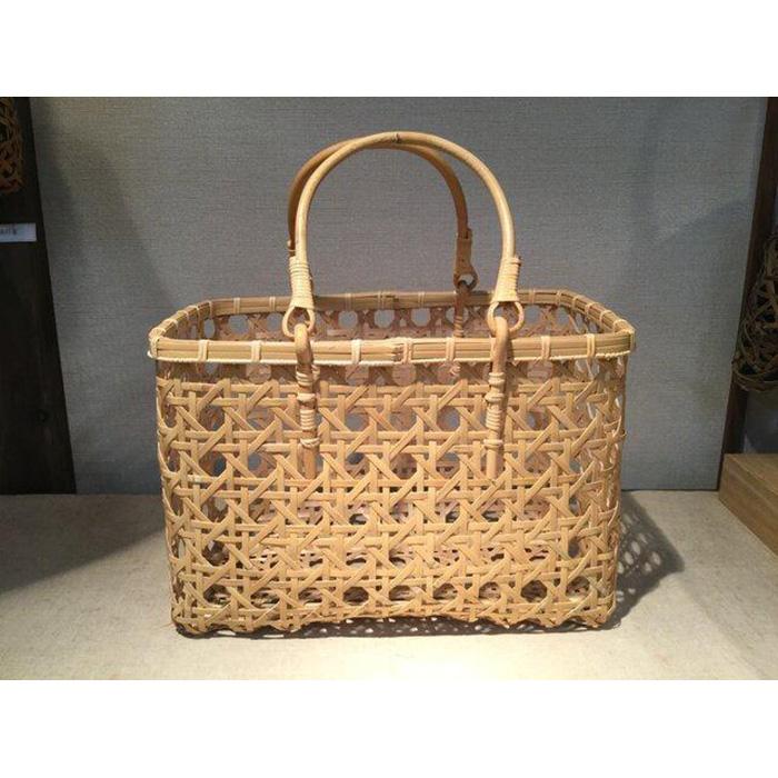 【ふるさと納税】竹エイト目買い出しかご大 ２４ｃｍ×４０ｃｍ×２７ｃｍ ※受注生み出すことにつき、送りとどけるまでに最大限度2ヶ月程かかる切っ掛けあり ｜ 竹工芸 言い慣わし芸術品 日装置 雑貨 栃木県 大田原市