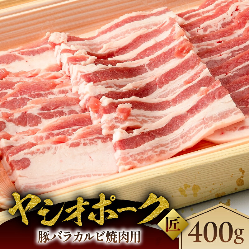 【ふるさと納税】 ヤシオポーク匠豚バラカルビ焼き肉用400g 栃木県 那須塩原市 肉 豚肉 バラ カルビ 焼肉 国産 BBQ ホエー豚 元気っ子 お取り寄せ グルメ 送料無料|栃木県那須塩原市