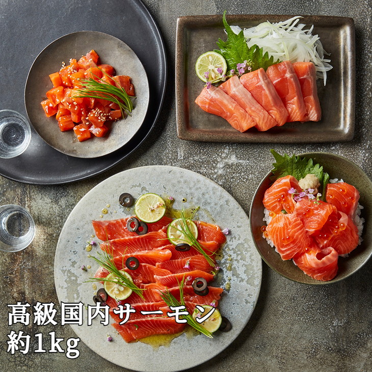 【ふるさと納税】【【国産】高級サーモン】【皮なしフィレ 約1kg】産地直送 おつまみ 高級 ※沖縄・離島への配送不可