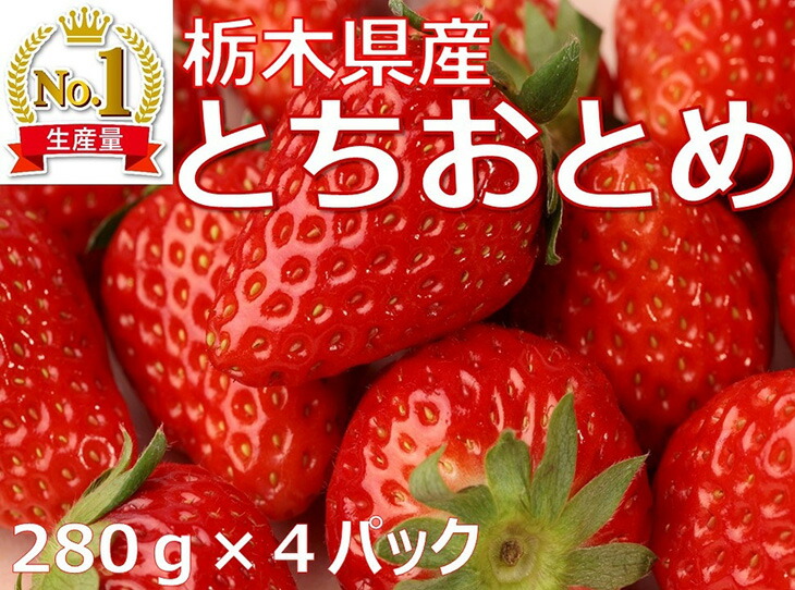 とちおとめ 280g × 4パック いちご イチゴ 苺※2023年1月中旬〜2月下旬頃に順次発送予定 限定モデル