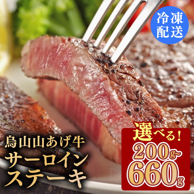 【ふるさと納税】【選べる内容量】烏山山あげ牛サーロインステーキ 200g×1枚/200g×2枚（400g）/220g×3枚（660g）