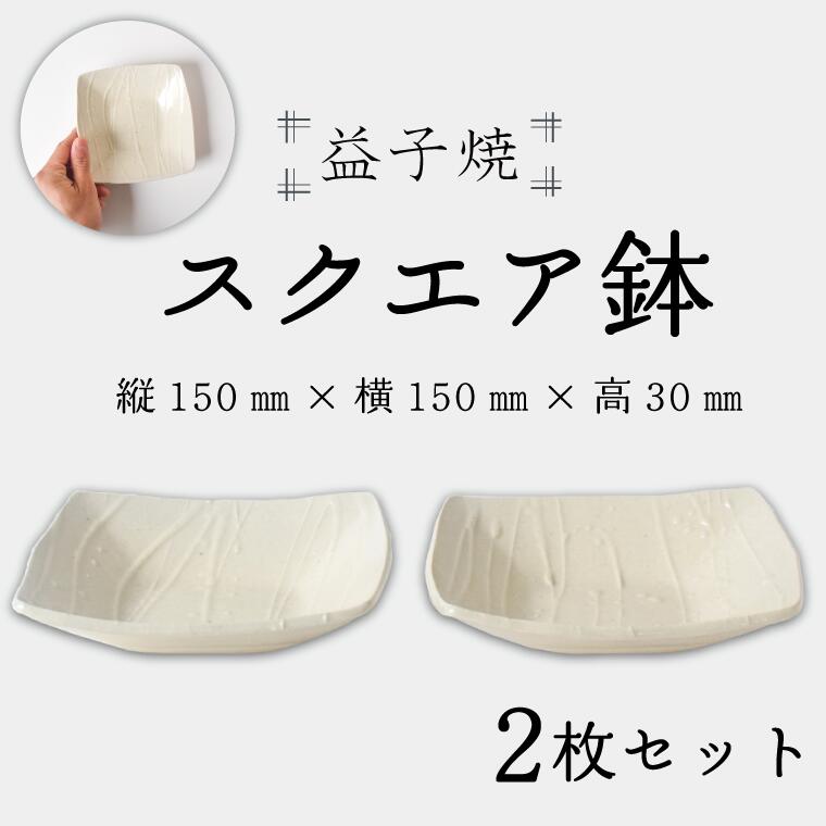 【ふるさと納税】【益子焼】スクエア鉢2個セット｜モダン 角鉢 シンプル 手作り 電子レンジ△ 食洗器△（BR001）