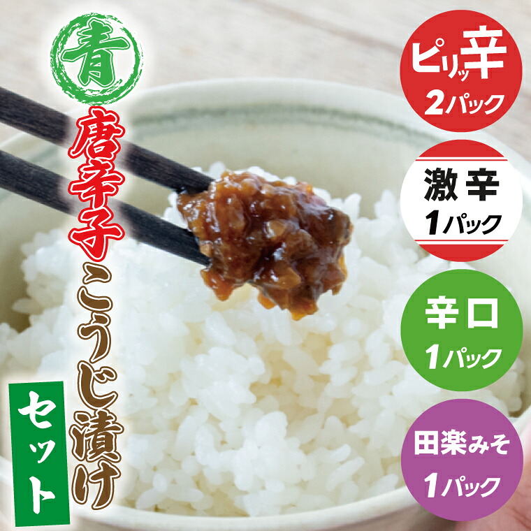 【ふるさと納税】青唐辛子こうじ漬けセット【ピリ辛・辛口・激辛・田楽みそ】ごはん お弁当 おつまみ トッピング おすそ分け(AK009)