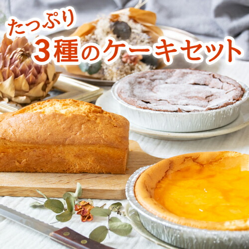 【ふるさと納税】たっぷり3種ケーキ｜栃木県 益子町 ふるさと納税 ケーキ 3種 スイーツ セット チーズケーキ ガトーショコラ パウンドケーキ（AR002）