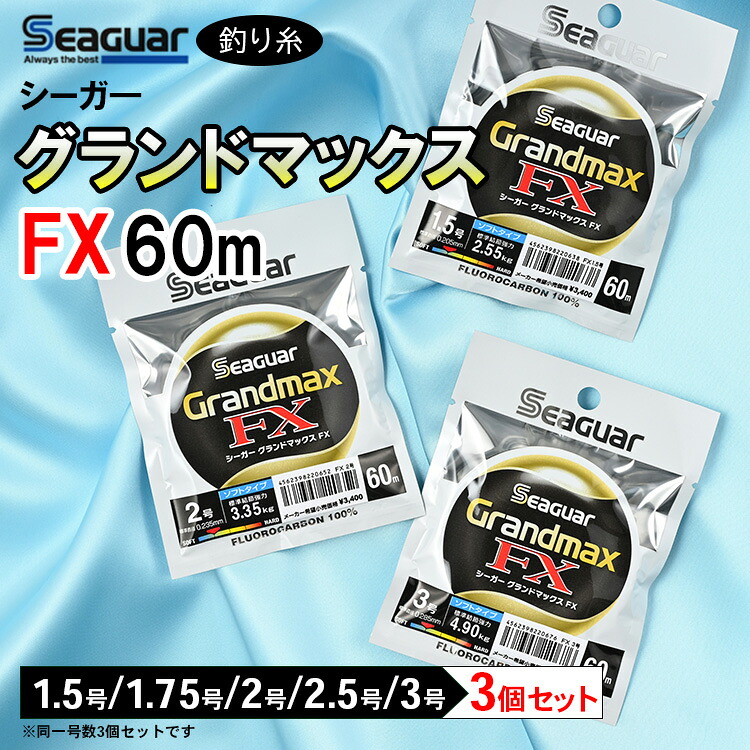 【ふるさと納税】釣り糸（Seaguar）シーガーグランドマックスFX 60m「1.5号～3号」3個セット ※着日指定不可