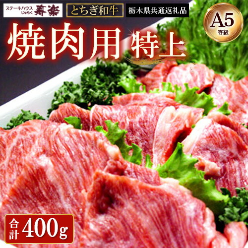 【ふるさと納税】とちぎ那須和牛 焼肉用(特上)400g【栃木県共通返礼品・栃木県産】 | とちぎ和牛 ステーキ 寿楽 一頭買い 国産 冷凍 栃木県 那須町 A5 焼き肉〔P-341〕|栃木県那須町