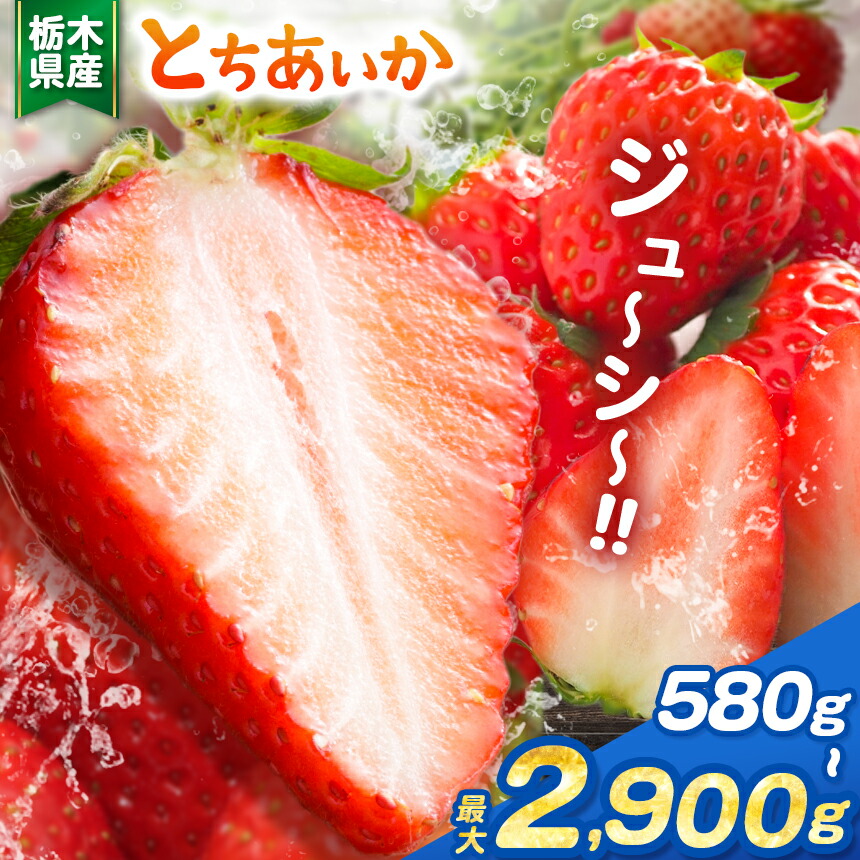 【ふるさと納税】【栃木県共通返礼品】選べる 内容量 とちあいか 580g ～ 2900g | いちご とちあいか 大粒 新鮮 甘い 食べ比べ 数量 限定 美味しい 果物 共通返礼品 フルーツ デザート 栃木県 那珂川町 送料無料 【栃木県共通返礼品】
